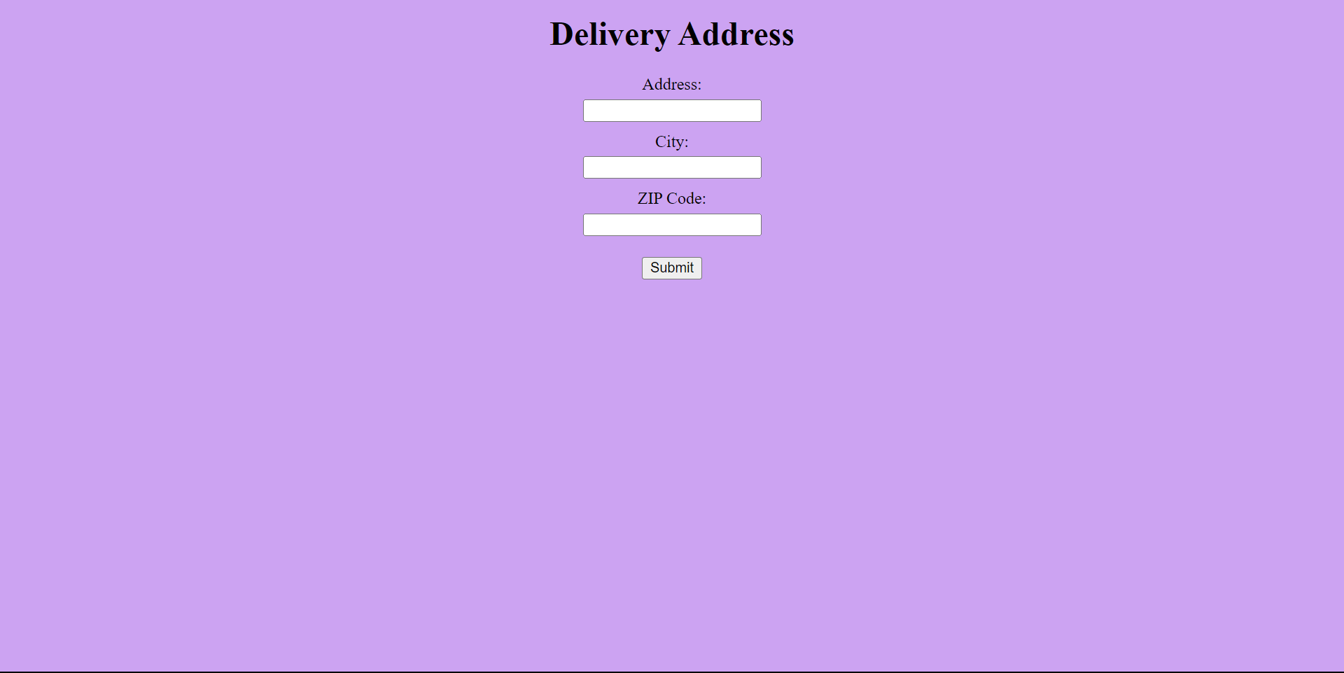 Delivery address