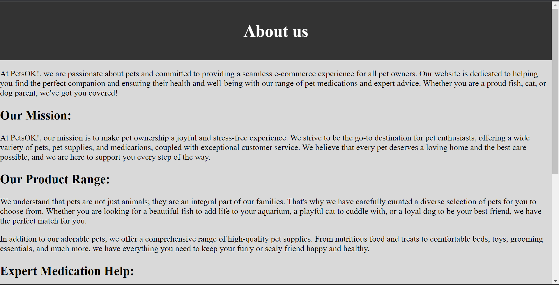 About us page